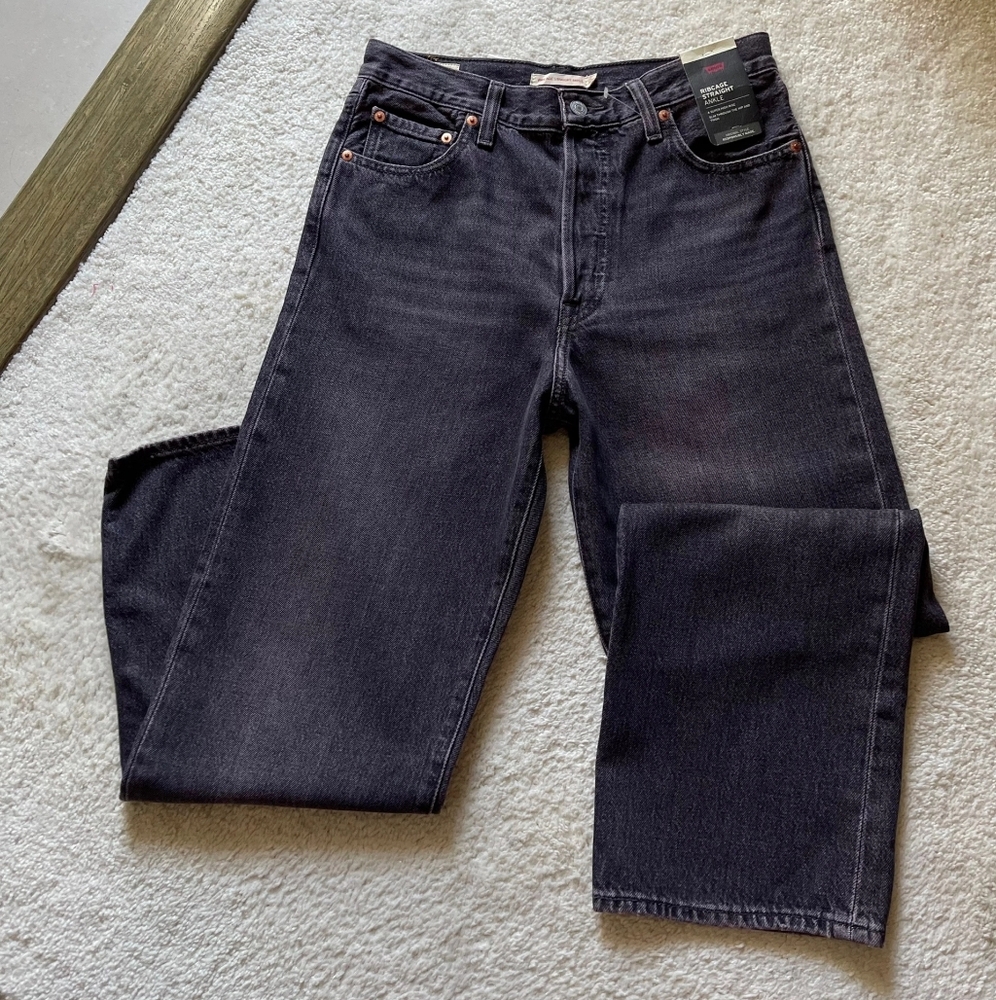 NWT Levi's Premium Ribcage Straight Ankle Women's Jeans Tinted Sky Size 29/27 - Picture 1 of 14